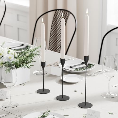 NLBTW Matte Black Taper Candle Holders, Set of 3 Metal Candlestick Holders for Candle Sticks Holder Decor, Ideal for Mantle Table Centerpiece, Weddings, Dining, Housewarming Gift & Anniversaries - Image 4
