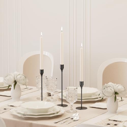 NLBTW Matte Black Taper Candle Holders, Set of 3 Metal Candlestick Holders for Candle Sticks Holder Decor, Ideal for Mantle Table Centerpiece, Weddings, Dining, Housewarming Gift & Anniversaries - Image 2