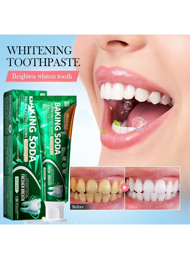 بيو أكوا معجون أسنان صودا الخبز ، تنظيف البلاك والجير المرفق ، تبييض الأسنان ، تنظيف وتنقية الفم 100 جرام - Image 1