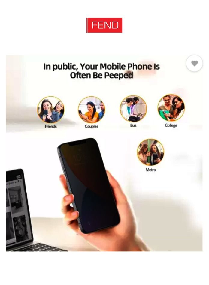 FEND Privacy Glass Screen Protection for Iphone 14pro - Image 3