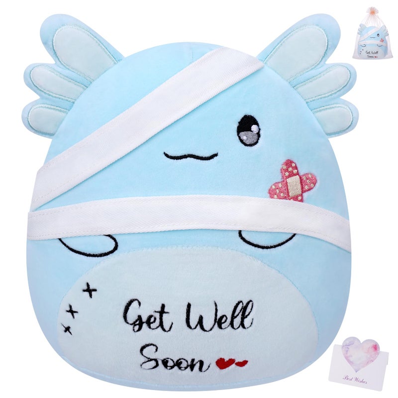 LeYoHa Get Well Soon Plush Axolotl Salamander Plush Get Well Gift Cute Axolotl Stuffed Animal Ideal Get Well Stuffed Animal Present for Speedy Recovery Kids 10 Inch - Image 3