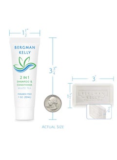 BERGMAN KELLY BERGMAN KELLY Rectangle Soap Bars, 2in1 Shampoo & Conditioner 2-Piece Set (White Tea, 1 oz each, 100 pc), Delight Your Guests with Revitalizing & Refreshing Sanitary Toiletries & Hotel Amenities  - Image 3