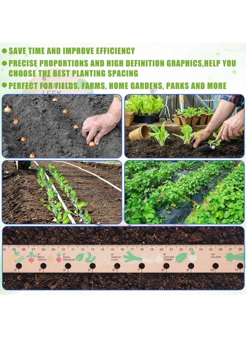 Generic Wood Seed Spacing Ruler with Holes, Wooden Planting Ruler Solid Seed Planter Tool, for Garden Planting Tools Plant Ruler Spacing and Interval Ruler Plant Spacing Ruler Wood Supplies Vegetable  - Image 5