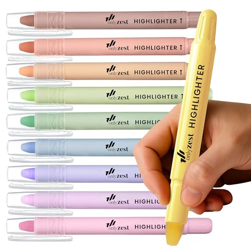 Only Zest 10 Pack Bible Safe Highlighters - Pastel Color, Wax Highlighters No Bleed, Scripture Markers for Journaling, Study Accessories and School Supplies - Image 1