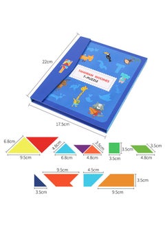 Y&D Magnetic Tangram Book Clip Jigsaw Puzzle Children's Early Education Shape Cognition-T-crossword Puzzle  - Image 1