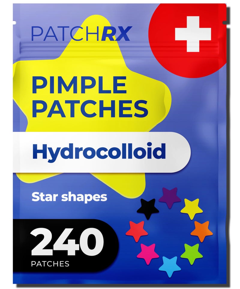 PatchRx Star Pimple Patches for Face (240 Patches) with Hydrocolloid Only, Cute Acne Patches, Star Patches for Teens and Adults - Image 1