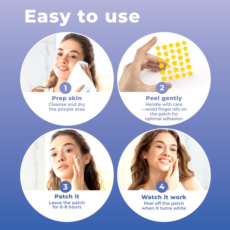 PatchRx Star Pimple Patches for Face (240 Patches) with Hydrocolloid Only, Cute Acne Patches, Star Patches for Teens and Adults - Image 4