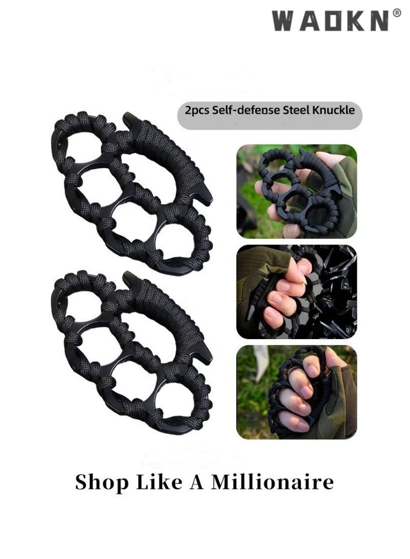 WAOKN 2 Pieces Toy Knuckle Rings, Toy Fist Buckles Thickened, Defense Hand Buckle Suitable for Outdoor Use  - Image 1