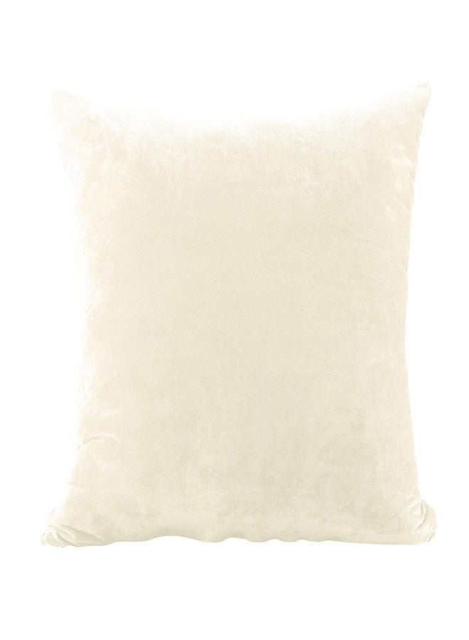EVOLIVE Soft Micromink, Faux Fur, Faux Velvet Euro Sham Cover Pillowcase Replacement with Zipper Closure (26"x26" Euro Sham, Cream) - Image 3