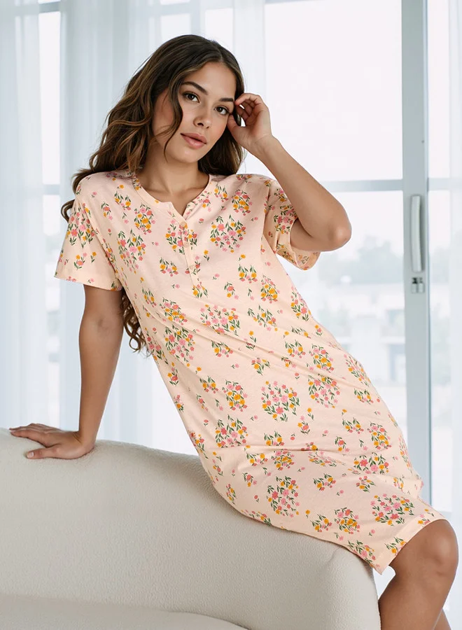 Splash FAV Floral Printed Night Dress