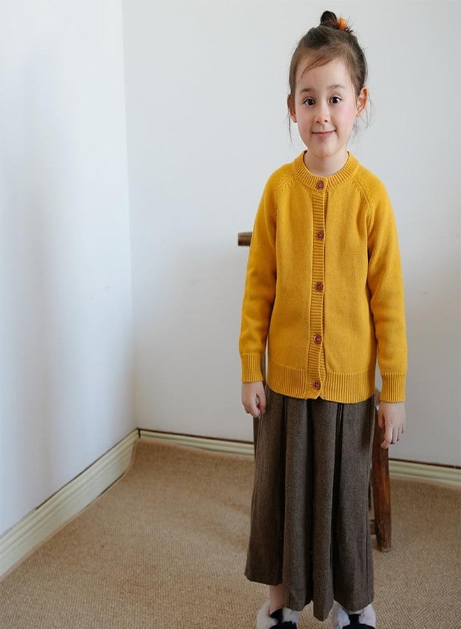 BINIDUCKLING 18 Months Cardigan Boys Girls Button Up Sweater Mustard Yellow - Image 3