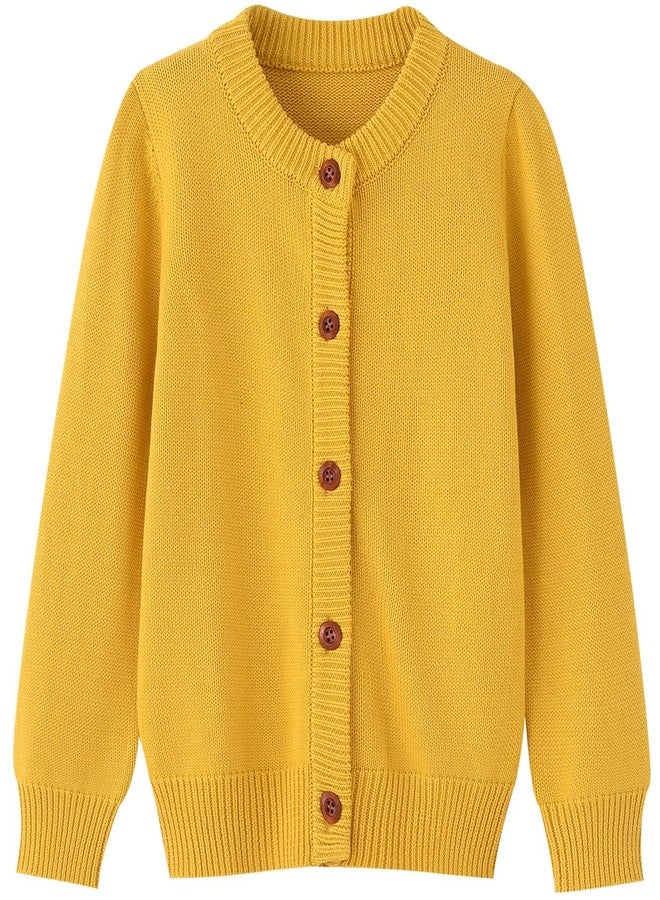 BINIDUCKLING 18 Months Cardigan Boys Girls Button Up Sweater Mustard Yellow - Image 1