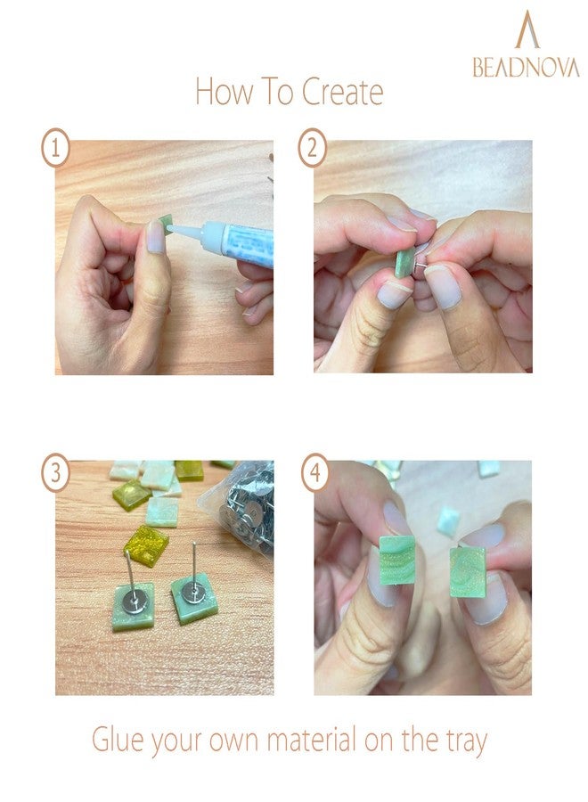 BEADNOVA Earring Hardware 180pcs 8mm Stainless Steel Earring Posts Flat Pad Ear Stud with Clear Rubber and Butterfly Stud Backs for Jewelry Making Ear Post DIY (8mm, Total 180pcs) - Image 4