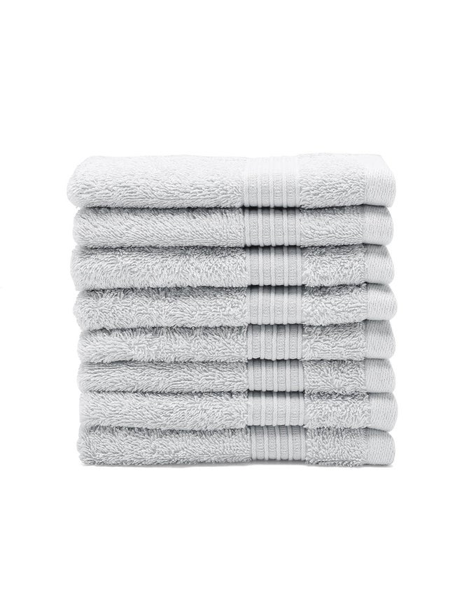 FIELDCREST 8-Piece Plain Towel Pack Of Wash Cloth 33X33Cm 500 Gsm Glazier Grey - Image 1