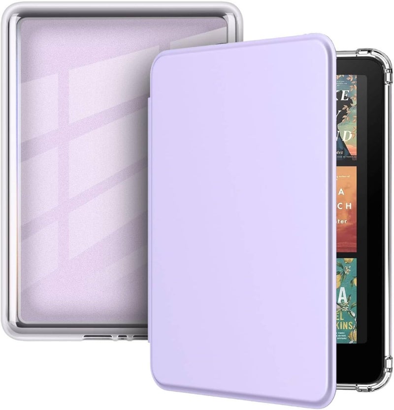 Vurtboly Land transit & shipment compatible Acrylic Case for All-new 7" Kindle Paperwhite 12th Generation 2024&Kindle Colorsoft Signature Edition 2024, Ultra Clear Hard Transparent Cover Back Light Shell with Auto Wake/Sleep (Purple) Custom sizing alternatives - Image 1