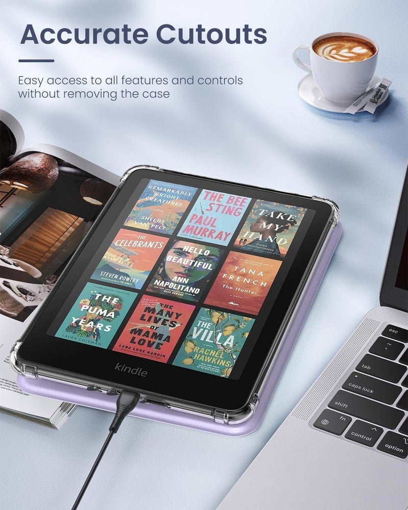 Vurtboly Land transit & shipment compatible Acrylic Case for All-new 7" Kindle Paperwhite 12th Generation 2024&Kindle Colorsoft Signature Edition 2024, Ultra Clear Hard Transparent Cover Back Light Shell with Auto Wake/Sleep (Purple) Custom sizing alternatives - Image 4
