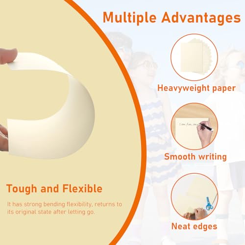 Guakicae 60 Sheets Cream Cardstock 5 x 7 Ivory Paper, 300gsm/110lb Heavyweight Flat Paper Off White Card Stock for DIY Card Making, Business Cards, Thank You Cards, Certificates, Menus - Image 3
