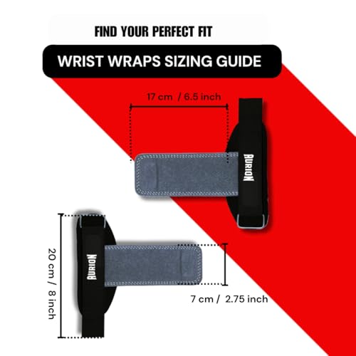 Aurion Premium Suede Leather Lifting Straps | Padded Wrist Support for Weightlifting & Bodybuilding | Non-Slip 19" Deadlift Straps for Gym Workout | Adjustable Wraps for Men & Women (Grey) - Image 2