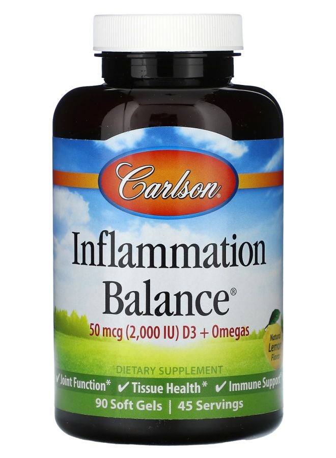 Carlson Inflammation Balance® Natural Lemon 90 Soft Gels - Image 1