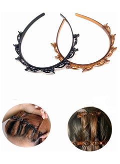 Double Bangs Hairstyle Hairpin Headband for Girls Women Double Layer Twist Plait Headband Twister Hair Clip Tools Magic Braided Hairdressing Hairpin Korean Woven Fashion Braided Headbands Women