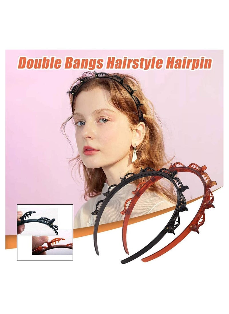 Excefore - Double Bangs Hairstyle Hairpin Headband for Girls Women Double Layer Twist Plait Headband Twister Hair Clip Tools Magic Braided Hairdressing Hairpin Korean Woven Fashion Braided Headbands Women - Image 1