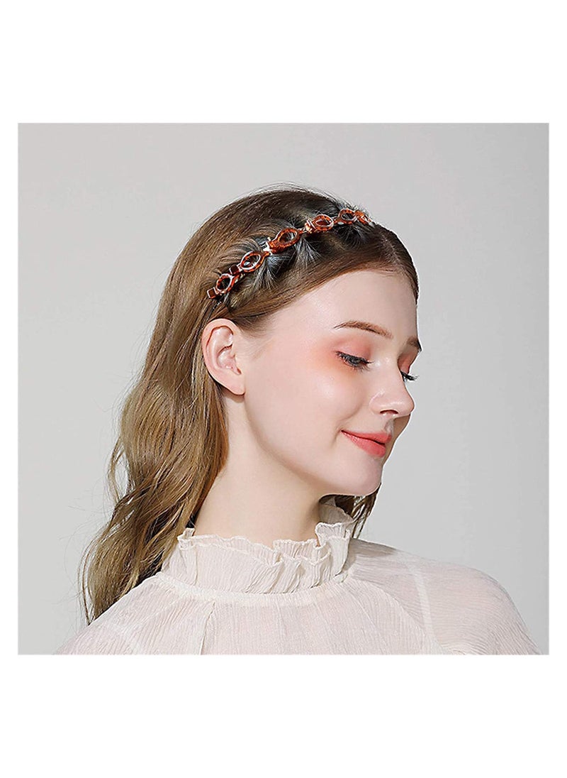 Excefore - Double Bangs Hairstyle Hairpin Headband for Girls Women Double Layer Twist Plait Headband Twister Hair Clip Tools Magic Braided Hairdressing Hairpin Korean Woven Fashion Braided Headbands Women - Image 1