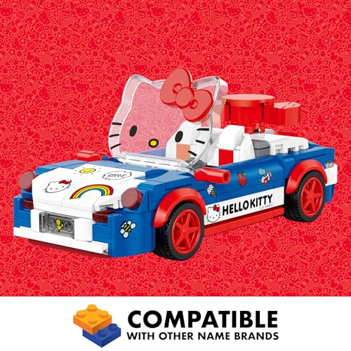 Brickcraft Officially Licensed Sanrio Hello Kitty Custom Convertible with Detailed face and Sticker Sheet Included 294 Pieces Multicolored Brick Building Set - Image 3