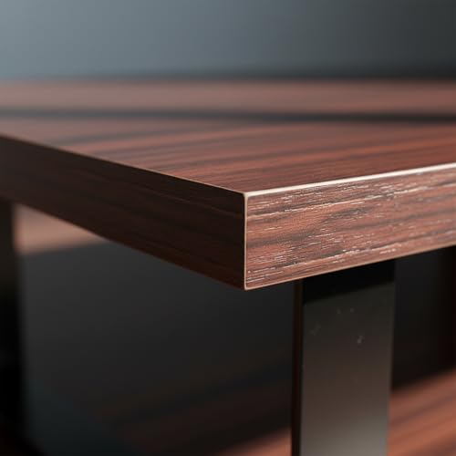 flux Monitor Stand Wooden | Monitor Stand Riser | PC Stand For Desktop Table | Non Slip, Material: Particle Board & Metal (Red) - Image 5