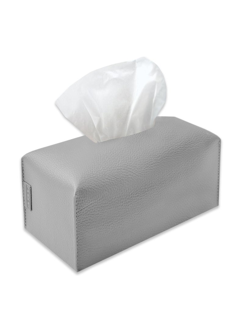 LeArt Leather Tissue Box Cover – Home Decorations for Living Room, Bedroom and Office | Car Tissue Holder | Tissue Holder | Tissue Box Holder for Car | Tissue Box Cover for Car (Stone Grey)  - Image 1