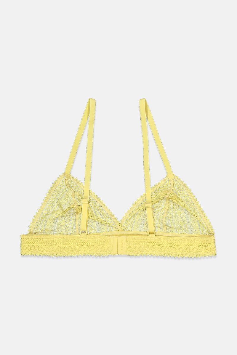 Etam Women Non,Padded Lace Triangle Bra, Yellow - Image 2