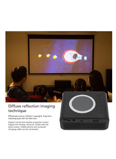 Generic Mini Projector, 1080P HD Support Wired Wireless Screen Projection Mobile Power Supply Kids Gift, Movie Projector for OS X for Android (Black)  - Image 2