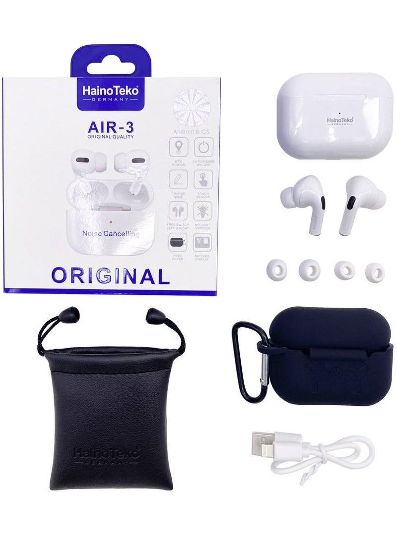 Haino Teko - Air3 True Wireless Earbuds - Noise Cancelling - Touch Sensor - Bluetooth 5.0 - Free Silicon Cover With Hook - Image 1