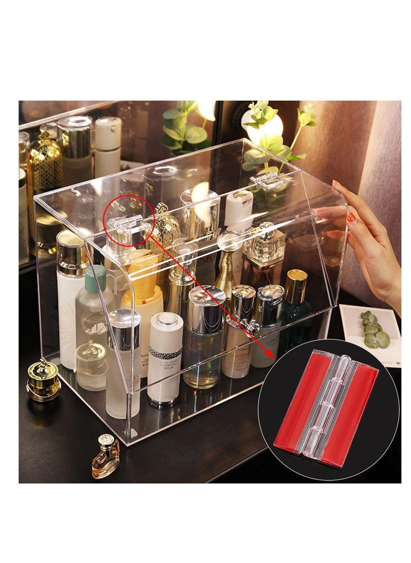 Excefore - Self Adhesive Clear Acrylic Hinges, 6 Pcs Acrylic Hinges, No Glue Required, 64.5 mm Continuous Piano Hinge, Self-Adhesive Folding Hinge for DIY Transparent Box, Storage Box, Display Stand - Image 1