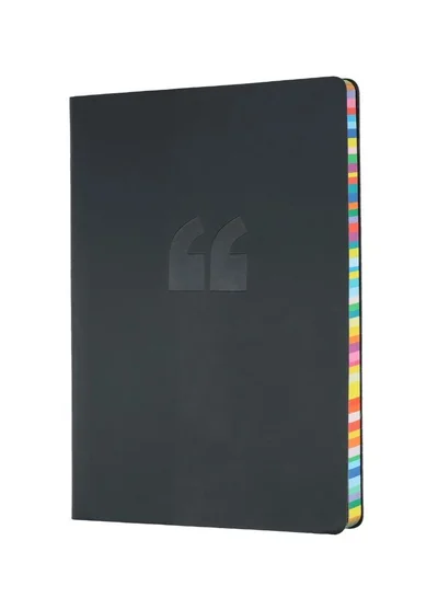 Collins Edge Rainbow - Notebook A5 Ruled  Charcol