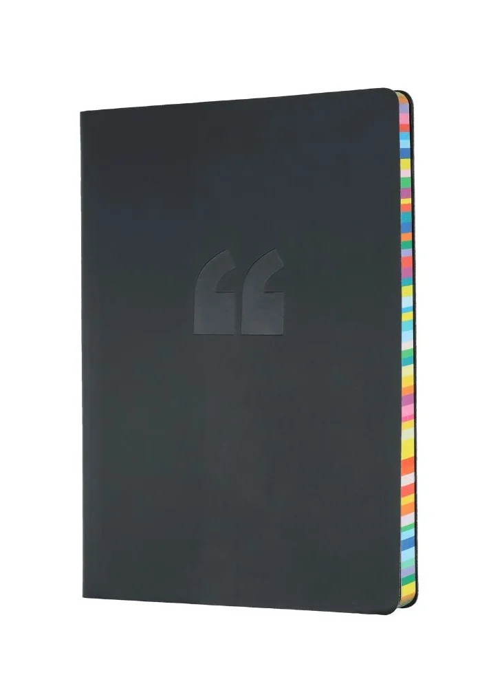 Collins Edge Rainbow - Notebook A5 Ruled  Charcol