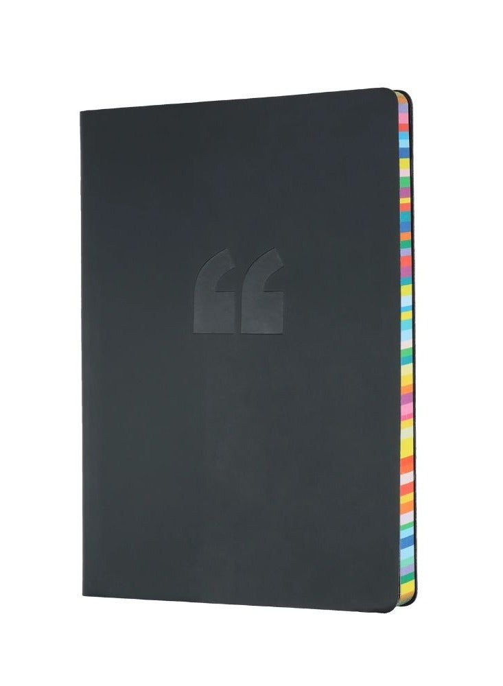 Collins Edge Rainbow - Notebook A5 Ruled  Charcol - Image 1