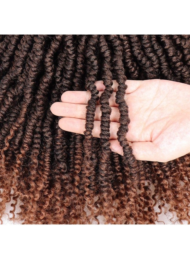 Dorsanee Bomb Twist Crochet Hair 12 Inch 6 Packs Ombre Brown Mini Passion Twist Crochet Hair for Black Women Pre-looped Spring Twist Crochet Braids Nubian Twist Synthetic Hair Extension (T30#) - Image 4