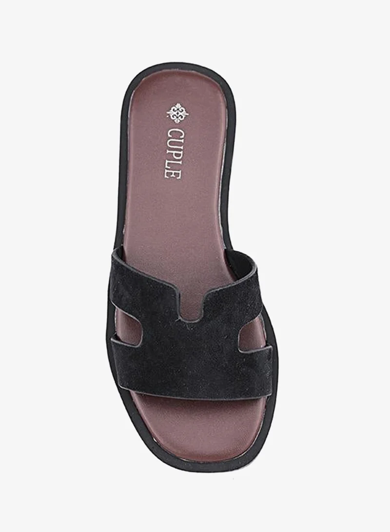 Cuple Black Girls Flat Slides for Women | Best Price UAE