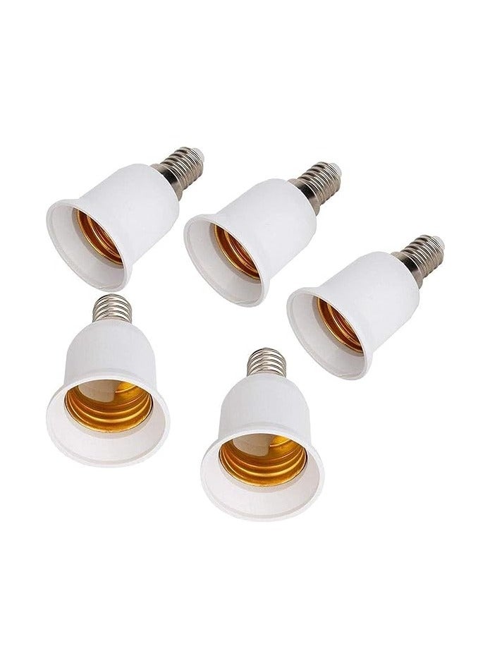 general E14 to E27 Screw Base Lamp Holders Adapters for Dimmable and Dimmable Table Lamps, 5pcs Socket Adapters.