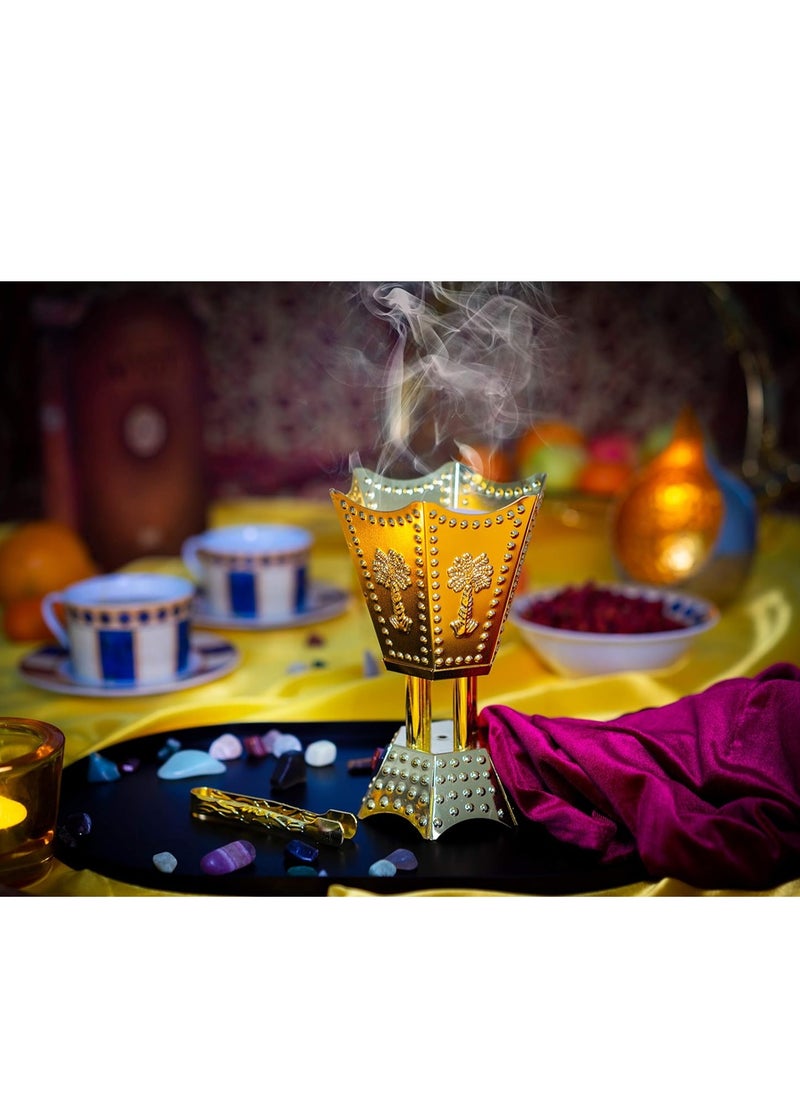أب ستايل مبخرة معدنية كهربائية، بخور عربي/ عود/ مبخرة عود، مبخرة عود، مبخرة عربية/مبخرة (مبخرة) - مبخرة عود ذهبية  - Image 5