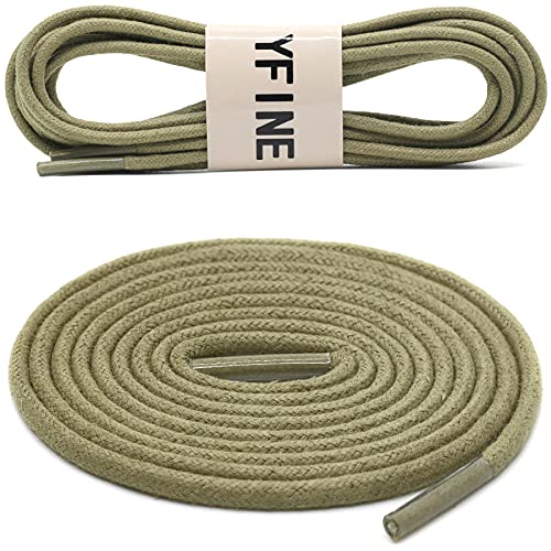 YFINE Waxed Round Shoe Laces: 2 Pairs 39 Inch Army Green Wax Oxford Shoelaces for Dress Shoes Boots - Image 2
