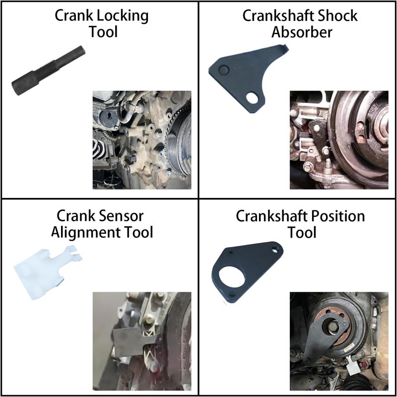 DPTOOL Camshaft Timing Tool Kit Cam and Crankshaft Alignment Locking Tool Compatible with Ford Volvo 1.5T 1.6T 2.0T 2.3T Ecoboost Jaguar Land Rover Evoque 2.0T 303-1552 303-1565 303-1097 303-748 - Image 5