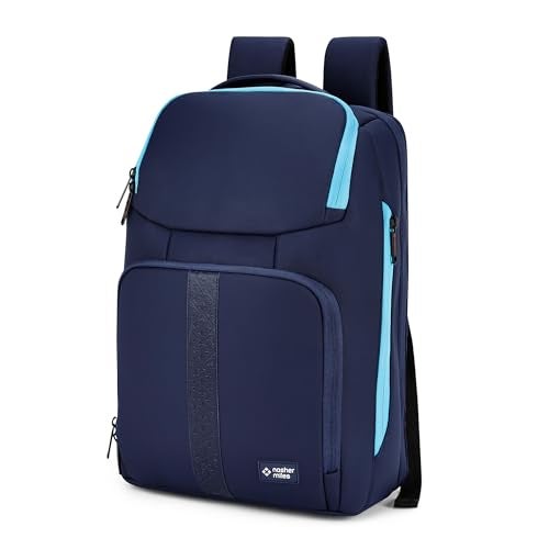 Nasher Miles Newark Corporate Backpack | Premium Reversed Polyester Laptop Backpack 30L | Ideal for Office, College, School & Travel | Men, Women, Boys, Girls (Navy Blue) - Image 1