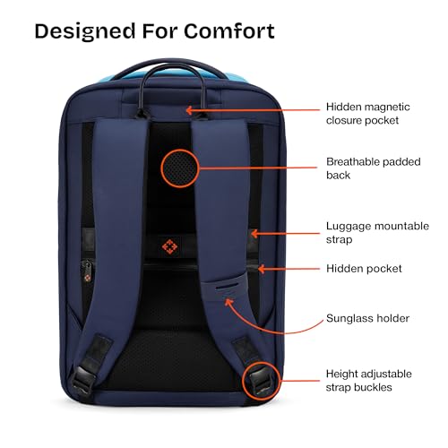 Nasher Miles Newark Corporate Backpack | Premium Reversed Polyester Laptop Backpack 30L | Ideal for Office, College, School & Travel | Men, Women, Boys, Girls (Navy Blue) - Image 3