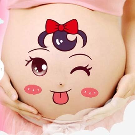Nana ALINILA 12 Sheets Face Pregnant Belly Bump Belly Casting Kit Pregnancy Gifts for Pregnant Women Facial Expressions Pregnancy Baby Bump Belly Stickers Maternity Week Stickers - Image 2