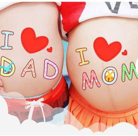 Nana ALINILA 12 Sheets Face Pregnant Belly Bump Belly Casting Kit Pregnancy Gifts for Pregnant Women Facial Expressions Pregnancy Baby Bump Belly Stickers Maternity Week Stickers - Image 4