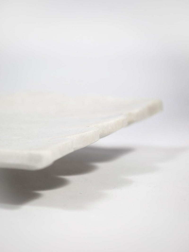 Marbique Indian Marble Decorative Tray Handcrafted Multipurpose Tray for Puja Decor and Serving EcoFriendly Elegant Gift for Home Festivals Weddings 2222 cm Square - Image 2