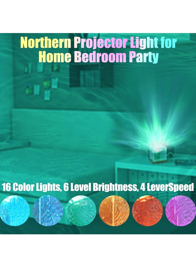 General Bluetooth Connected LED Projector Light,Northern Lights Ocean Wave Projector Light, 16 Colors Gradual Rotating Flame Water Lamp, Wave Night Light with Remote Control for Office Bar Restaurant Underwa  - Image 4