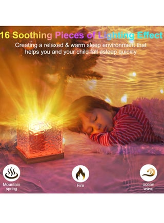 Bluetooth Connected LED Projector Light,Northern Lights Ocean Wave Projector Light, 16 Colors Gradual Rotating Flame Water Lamp, Wave Night Light with Remote Control for Office Bar Restaurant Underwa - view 3