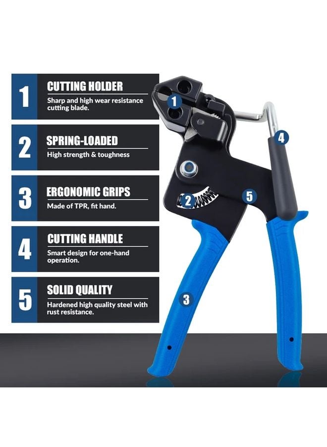 151 Pcs Metal Cable Tie Plier Kit With Stainless Steel Zip Ties Tension Cutting Tool - Image 5